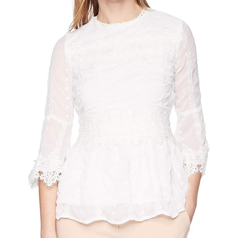 NICOLE MILLER BEAUTIFUL WHITE BLOUSE